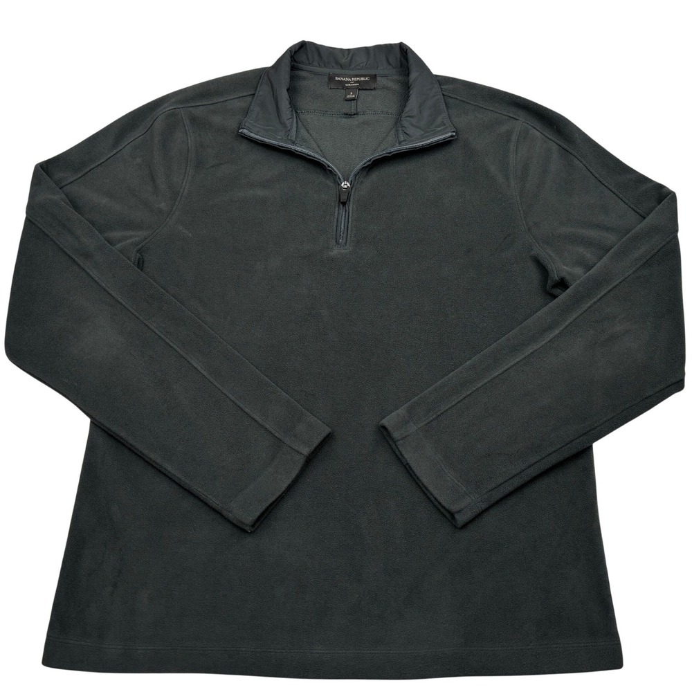 Banana Republic Ultrawarm Fleece Quarter Zip Pullover Mens Small Charcoal Gray